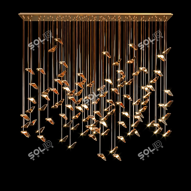 Graceful Butterfly Chandelier 3D model image 1