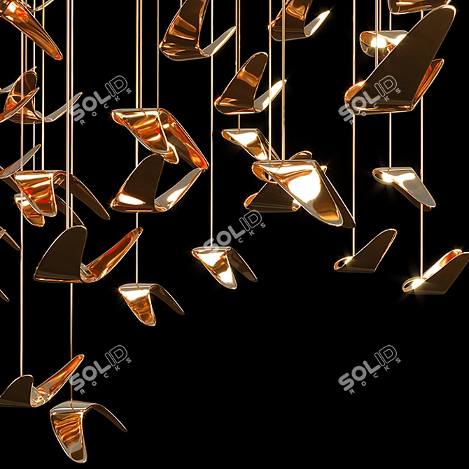 Graceful Butterfly Chandelier 3D model image 2