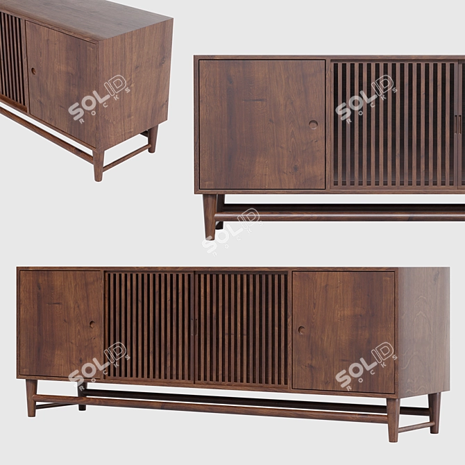 Rustic Wooden Chest with Vray 3D model image 1