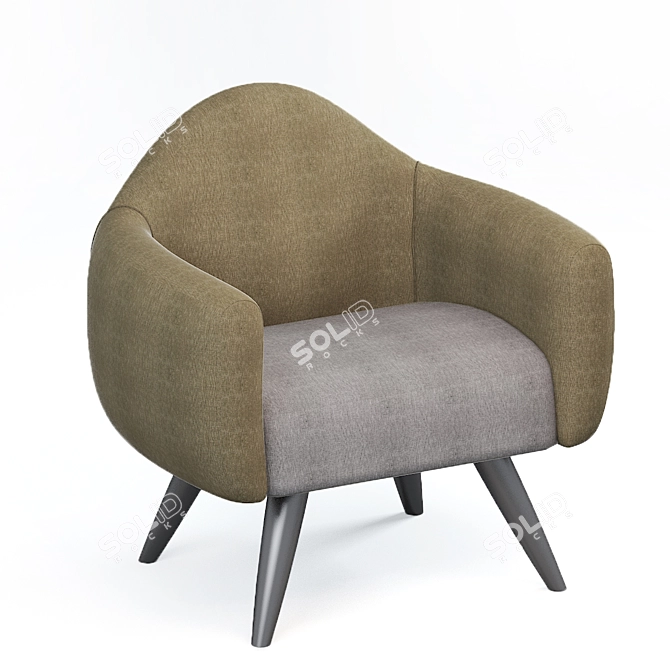 Sleek Modern Armchair 3D model image 1