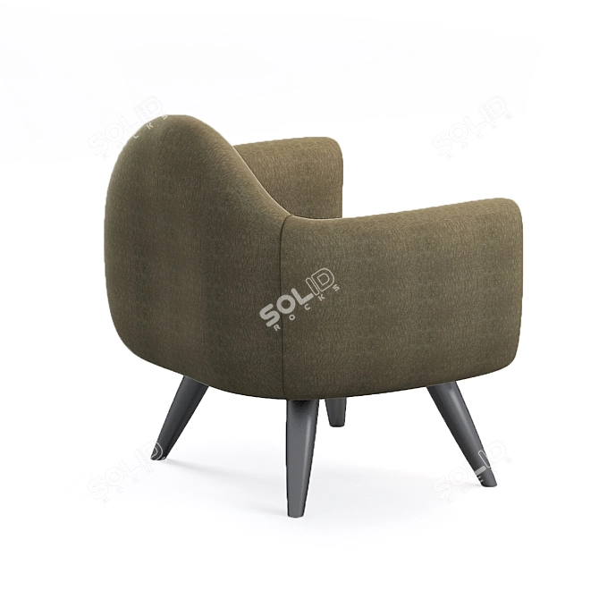 Sleek Modern Armchair 3D model image 2