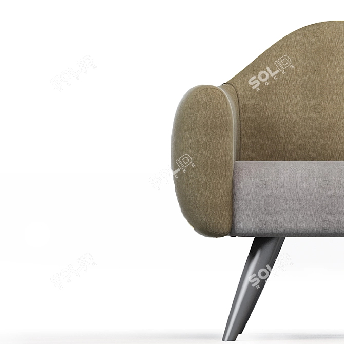 Sleek Modern Armchair 3D model image 3