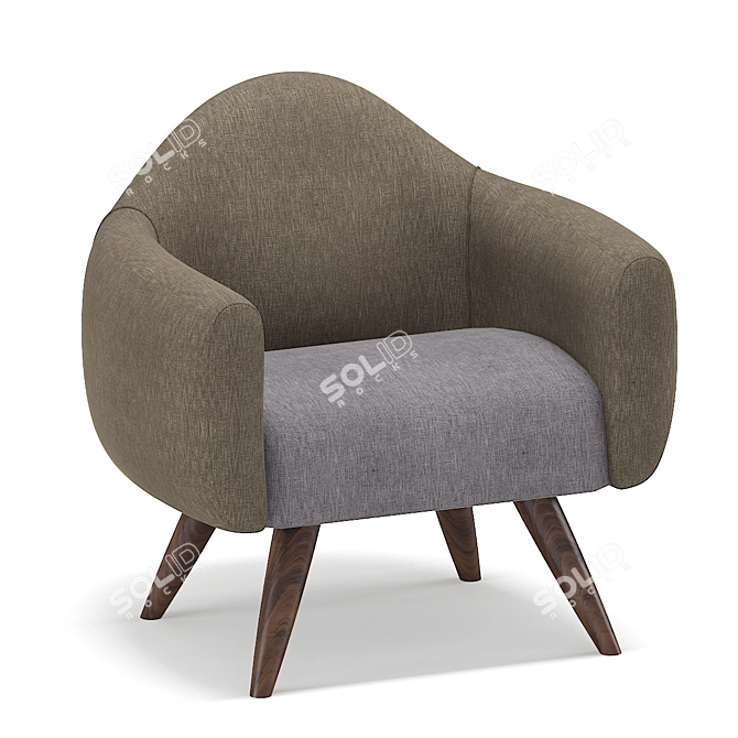 Sleek Modern Armchair 3D model image 4