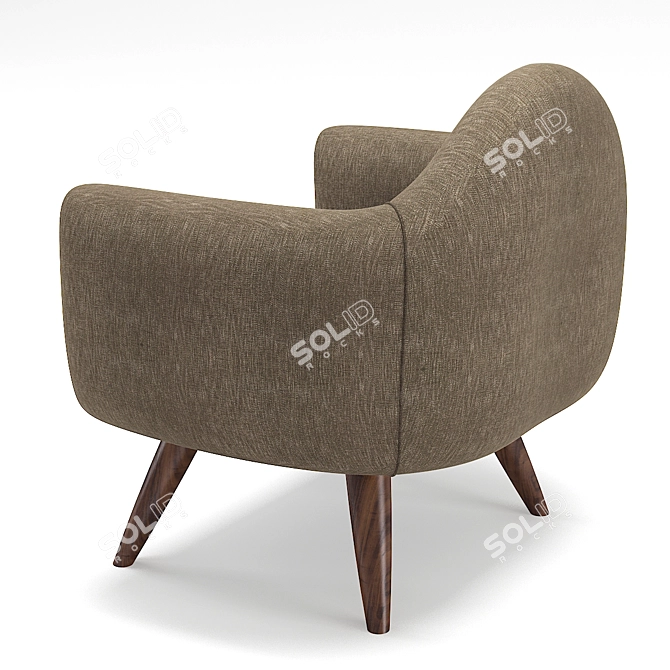 Sleek Modern Armchair 3D model image 6