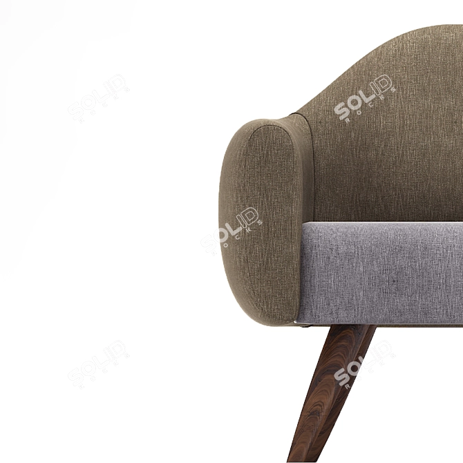 Sleek Modern Armchair 3D model image 7