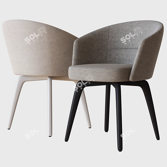 Elegant Amelie Minotti Dining Chair 3D model image 1