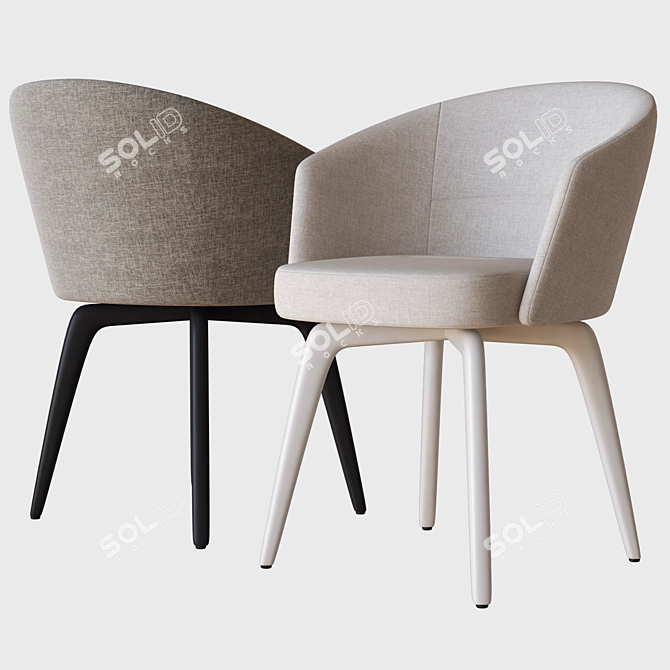 Elegant Amelie Minotti Dining Chair 3D model image 2