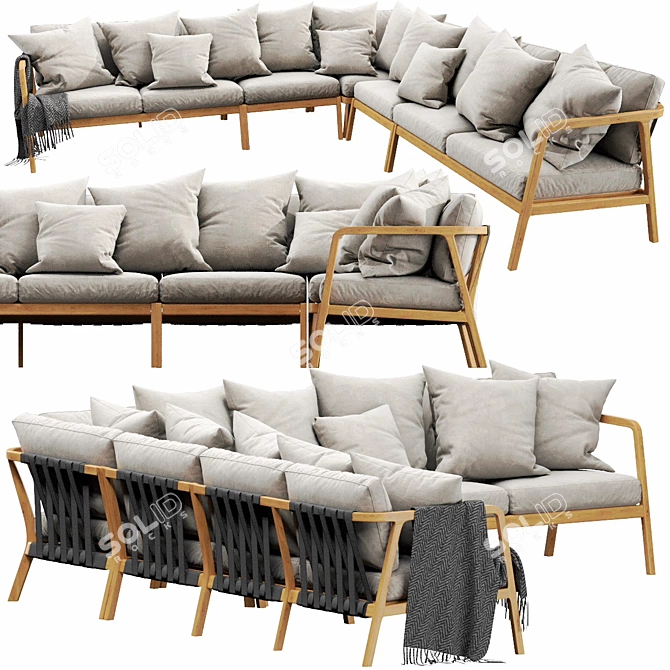 Modern Skyline Flexx Sectional: Versatile, Stylish, and Comfortable 3D model image 1