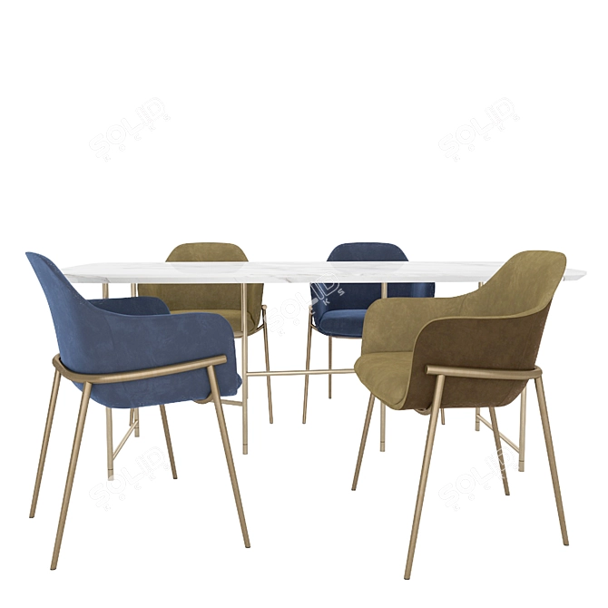 Elegant Marelli Dining Set 3D model image 2