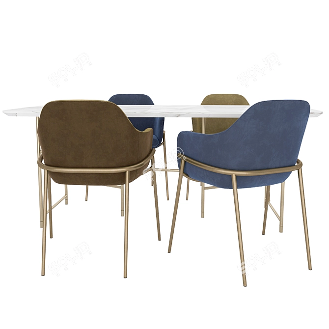 Elegant Marelli Dining Set 3D model image 3
