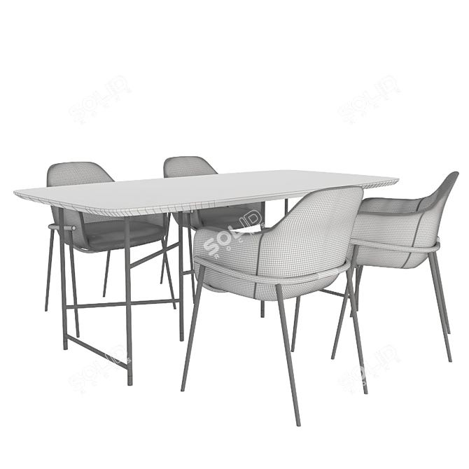 Elegant Marelli Dining Set 3D model image 4