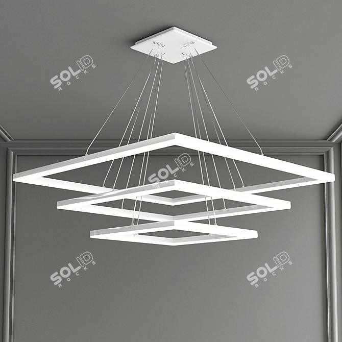 MADEM Modern Square Chandelier 3D model image 1