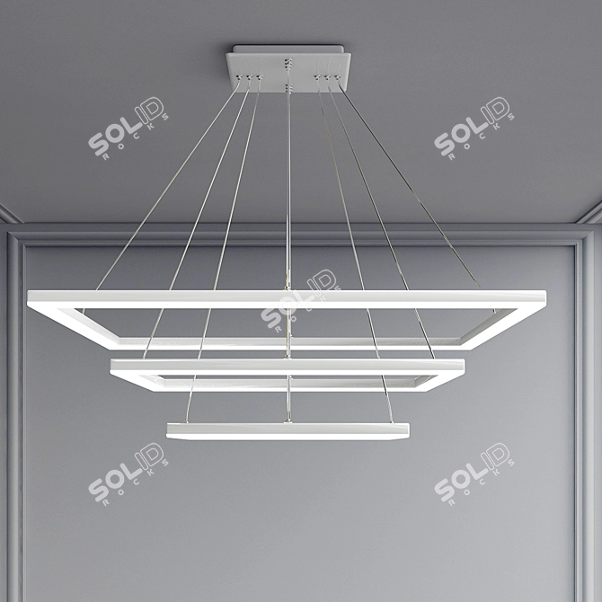 MADEM Modern Square Chandelier 3D model image 2