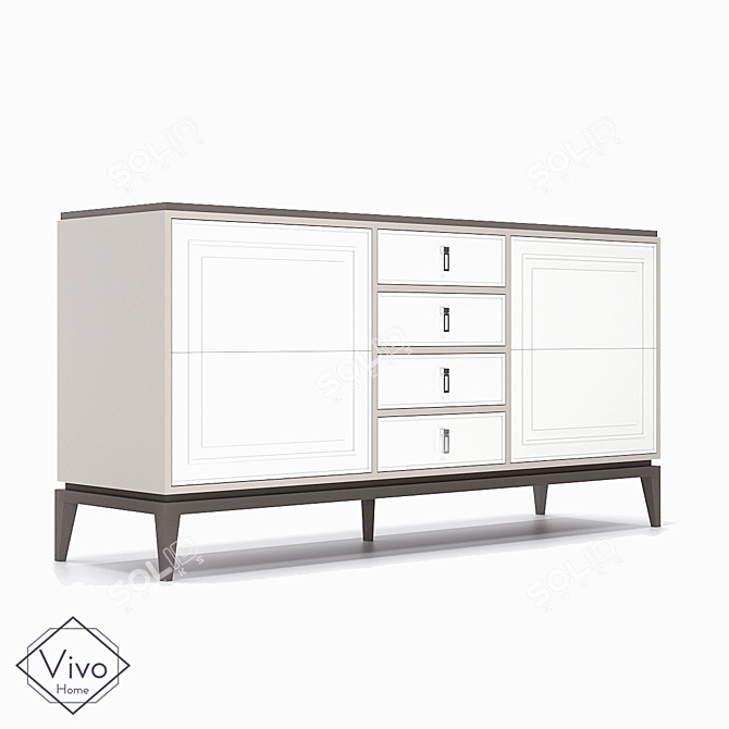 Mansouri XL Oak Chest of Drawers 3D model image 4