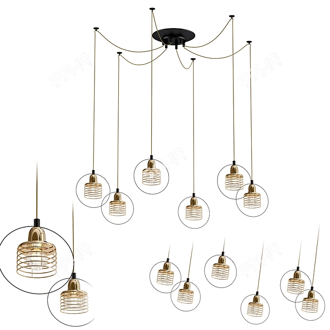 Modern Designer FESTER Lamp 3D model image 1