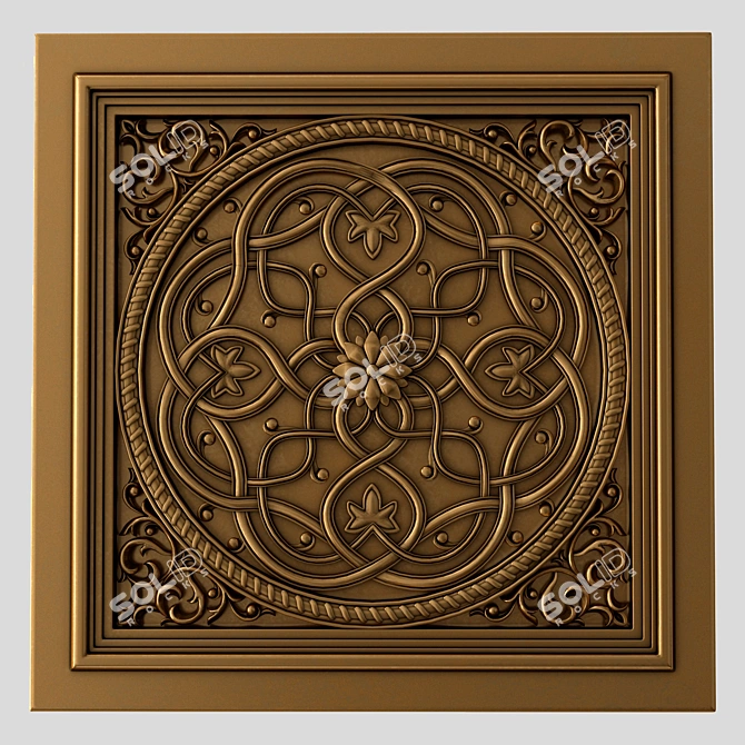 Elegant Wall Panel 3D model image 3