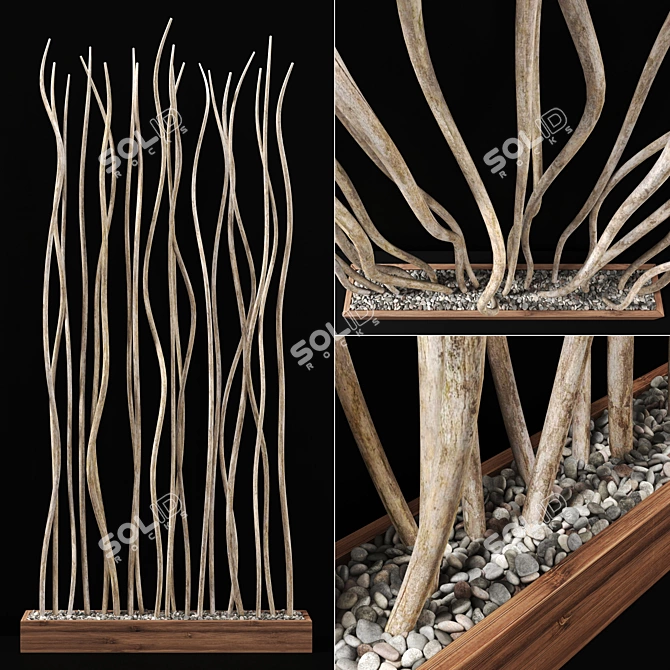 Thick Branch Planter Fundament 3D model image 1