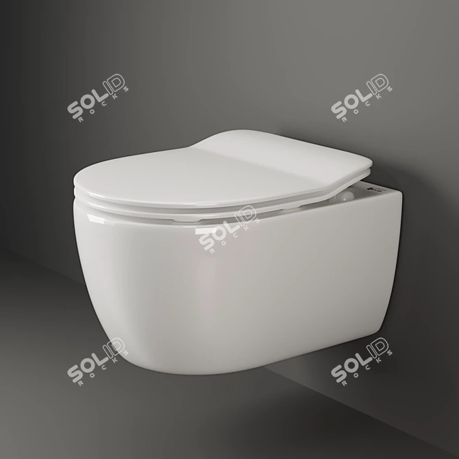 Sleek Wall-Hung Toilet by Ceramica Nova 3D model image 1