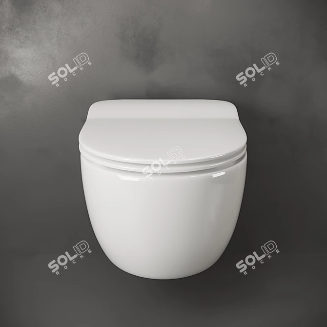 Sleek Wall-Hung Toilet by Ceramica Nova 3D model image 2