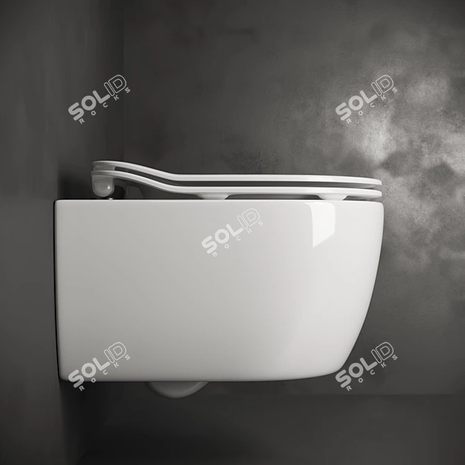 Sleek Wall-Hung Toilet by Ceramica Nova 3D model image 3