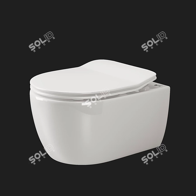 Sleek Wall-Hung Toilet by Ceramica Nova 3D model image 6