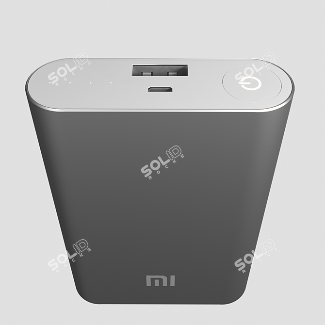 Xiaomi Mi Power Bank: 10000mAh Silver 3D model image 2