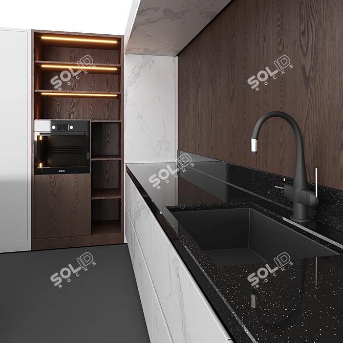 3D Kitchen Design with Textures 3D model image 7