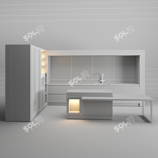 3D Kitchen Design with Textures 3D model image 10