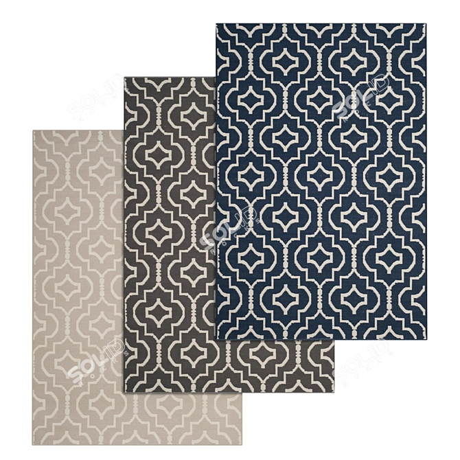 Versatile Carpet Set with High-Quality Textures 3D model image 1