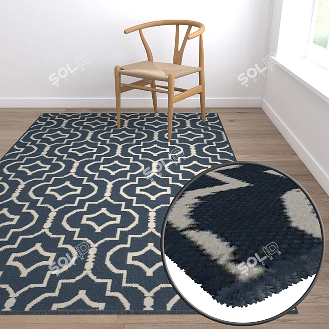 Versatile Carpet Set with High-Quality Textures 3D model image 5