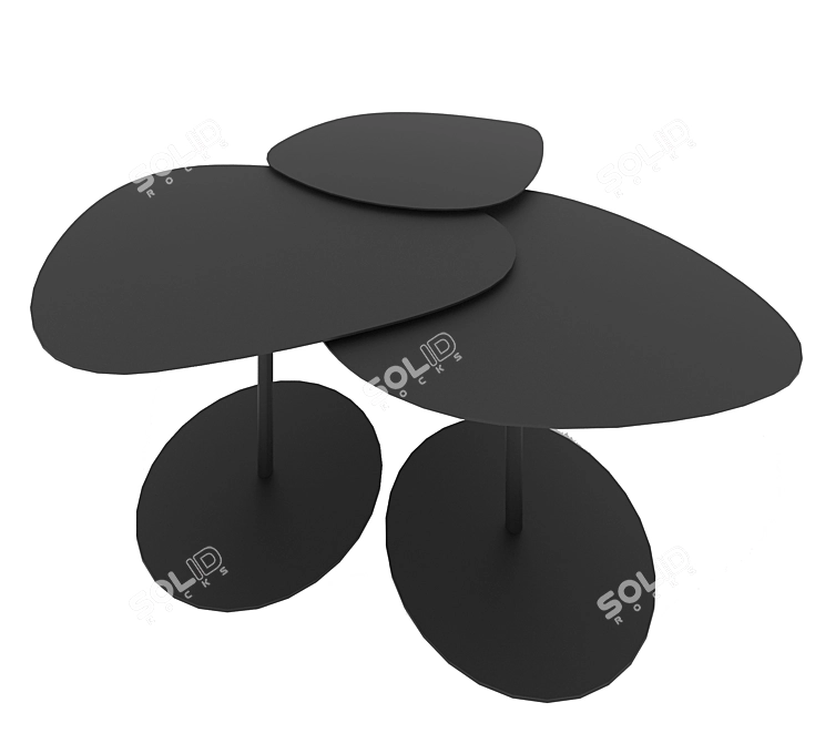 Modern Black Metal Coffee Tables 3D model image 2
