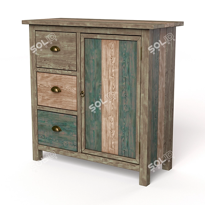 Elegant Selma Accent Cabinet 3D model image 3