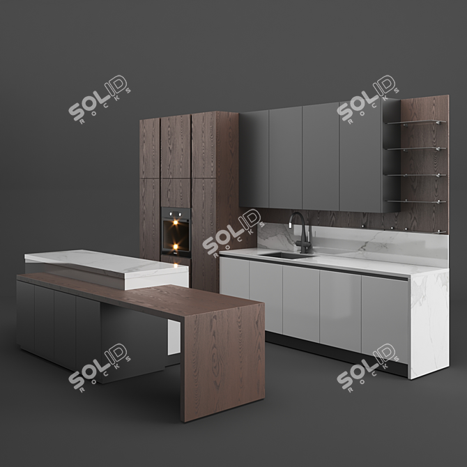 Modern Cabinet 02PZ | 3D Max | OBJ | Vray | Corona | Texture 3D model image 2