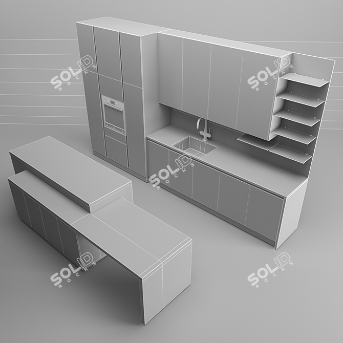 Modern Cabinet 02PZ | 3D Max | OBJ | Vray | Corona | Texture 3D model image 4
