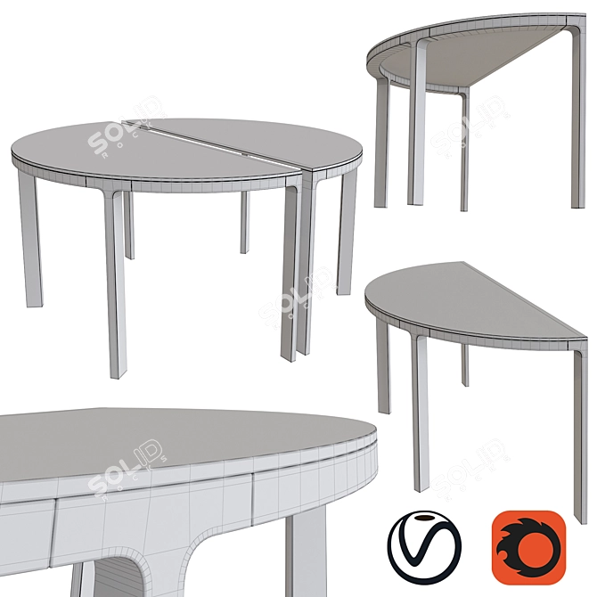 Modern IKEA BEKANT Conference Table 3D model image 2