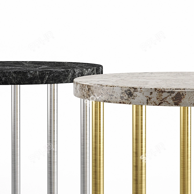 Wittmann DD Table 30: Sleek Marble & Metal Coffee Table 3D model image 2