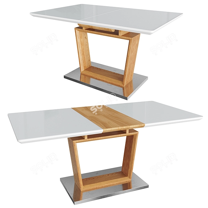 Sophisticated Solomon: Expandable Dining Table 3D model image 1