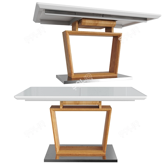 Sophisticated Solomon: Expandable Dining Table 3D model image 2