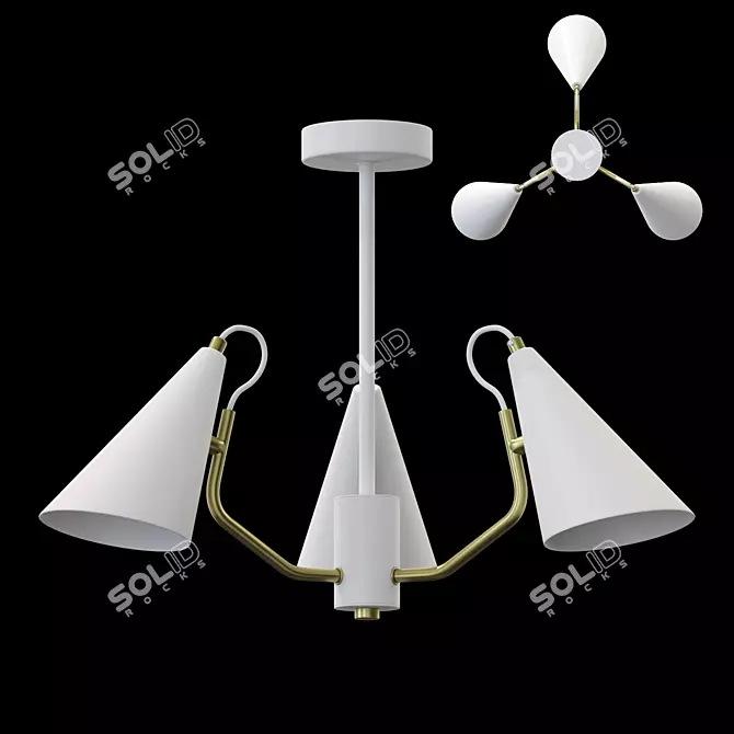 Modern Conical Pendant Lamp 3D model image 1