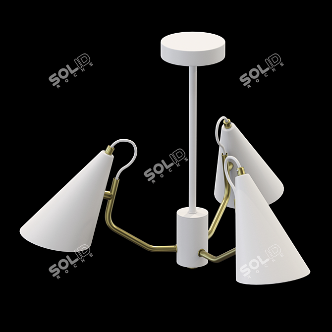 Modern Conical Pendant Lamp 3D model image 2