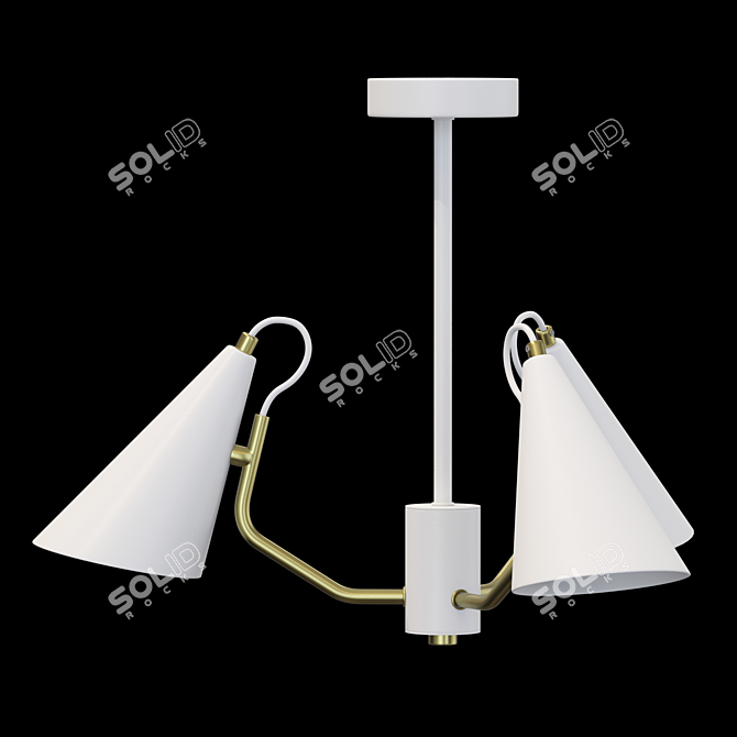 Modern Conical Pendant Lamp 3D model image 3