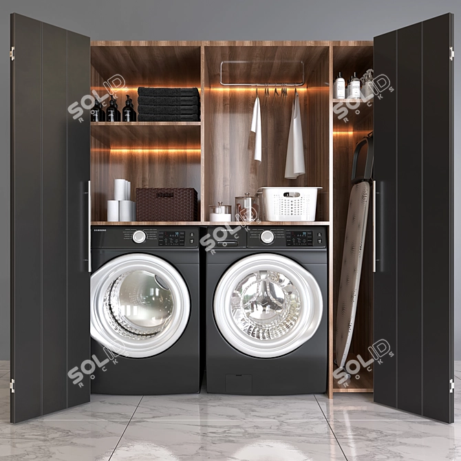 Samsung Laundry Set: Front-Load Washer and Dryer 3D model image 1