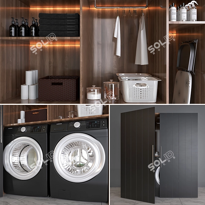 Samsung Laundry Set: Front-Load Washer and Dryer 3D model image 2