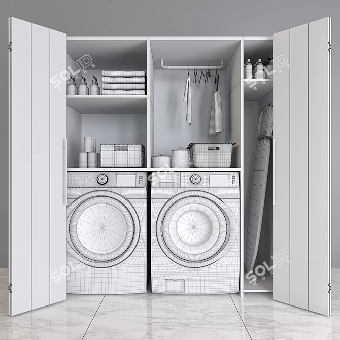 Samsung Laundry Set: Front-Load Washer and Dryer 3D model image 3