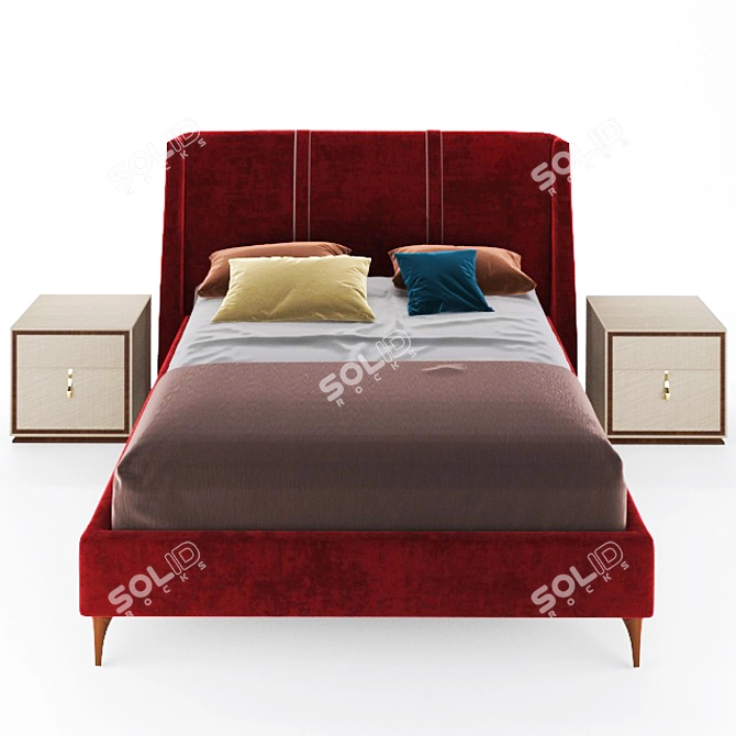 Elegant Netha Bed - Enza Home 3D model image 1