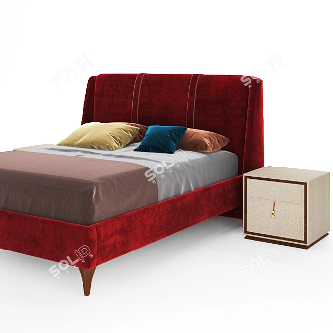 Elegant Netha Bed - Enza Home 3D model image 2