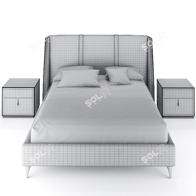 Elegant Netha Bed - Enza Home 3D model image 3