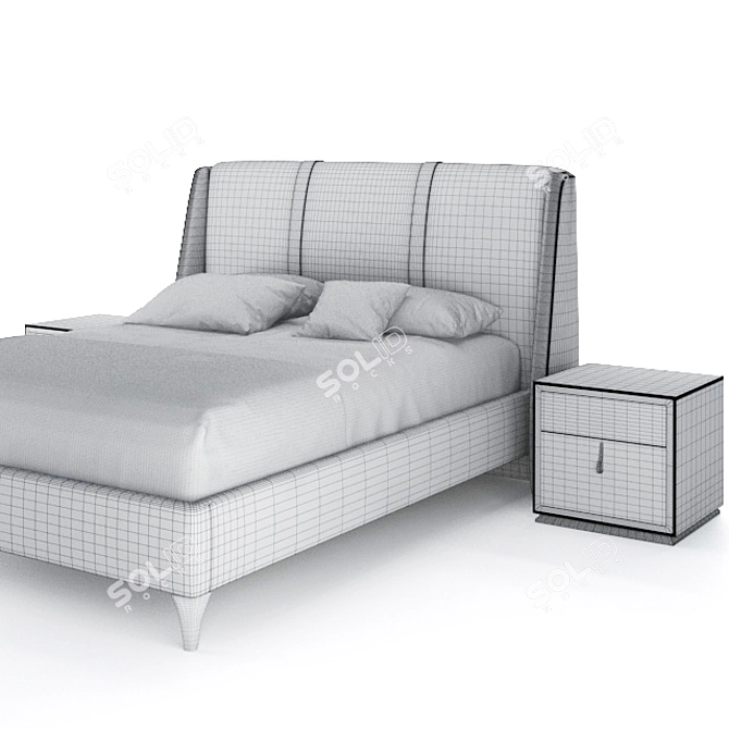 Elegant Netha Bed - Enza Home 3D model image 4