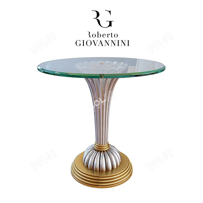 Roberto Giovannini Round Silver and Gold Small Table 3D model image 1