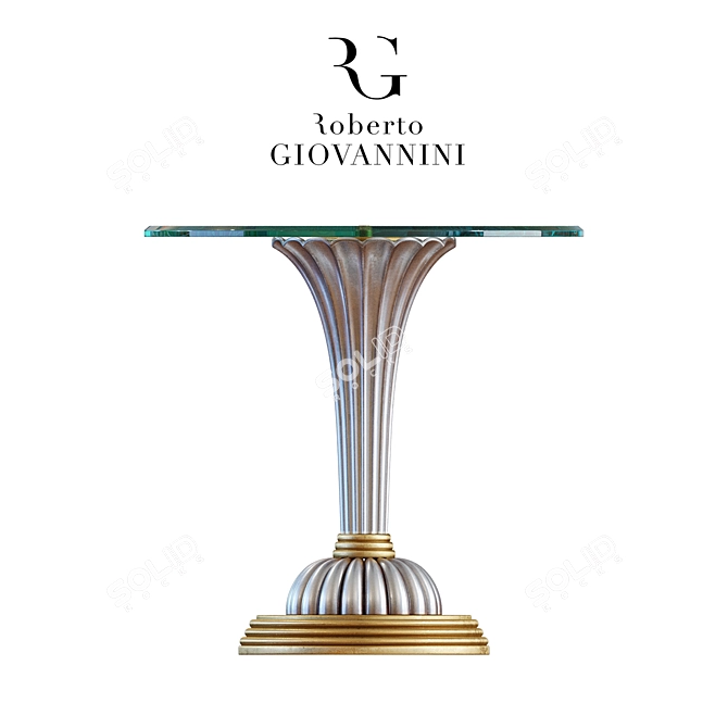 Roberto Giovannini Round Silver and Gold Small Table 3D model image 2